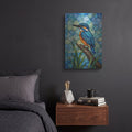 'Stained Glass Style Vertical Kingfisher' by Veve – Metal Wall Art, 12x16 room view