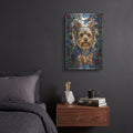 'Stained Glass Style Yorkshire Terrier' by Veve – Metal Wall Art, 12x16 room view