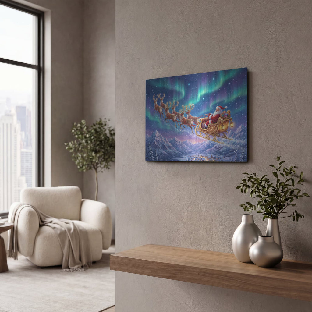 'Starlit Sleigh Ride' by Veve – Metal Wall Art, 16x12 room view