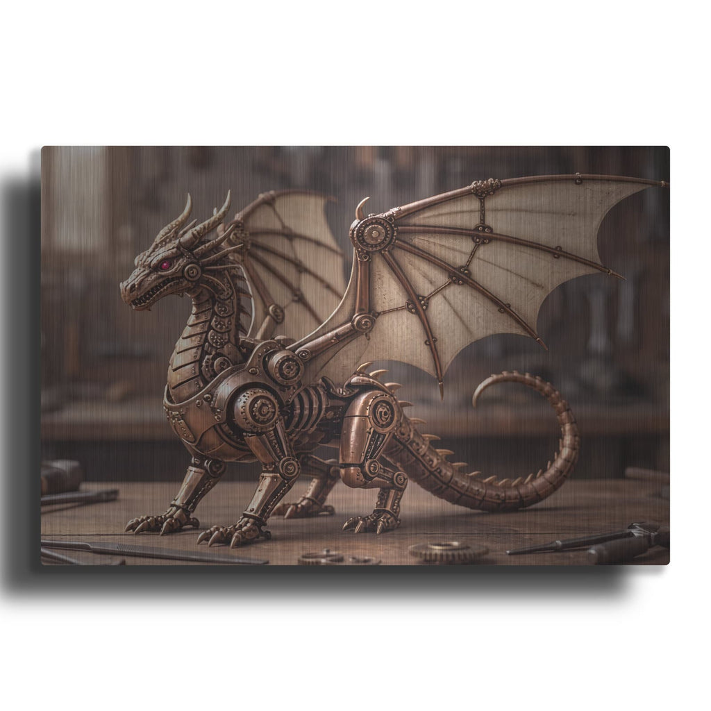 'Steampunk Dragonfly - Parchment Voyager' by Veve – Metal Wall Art