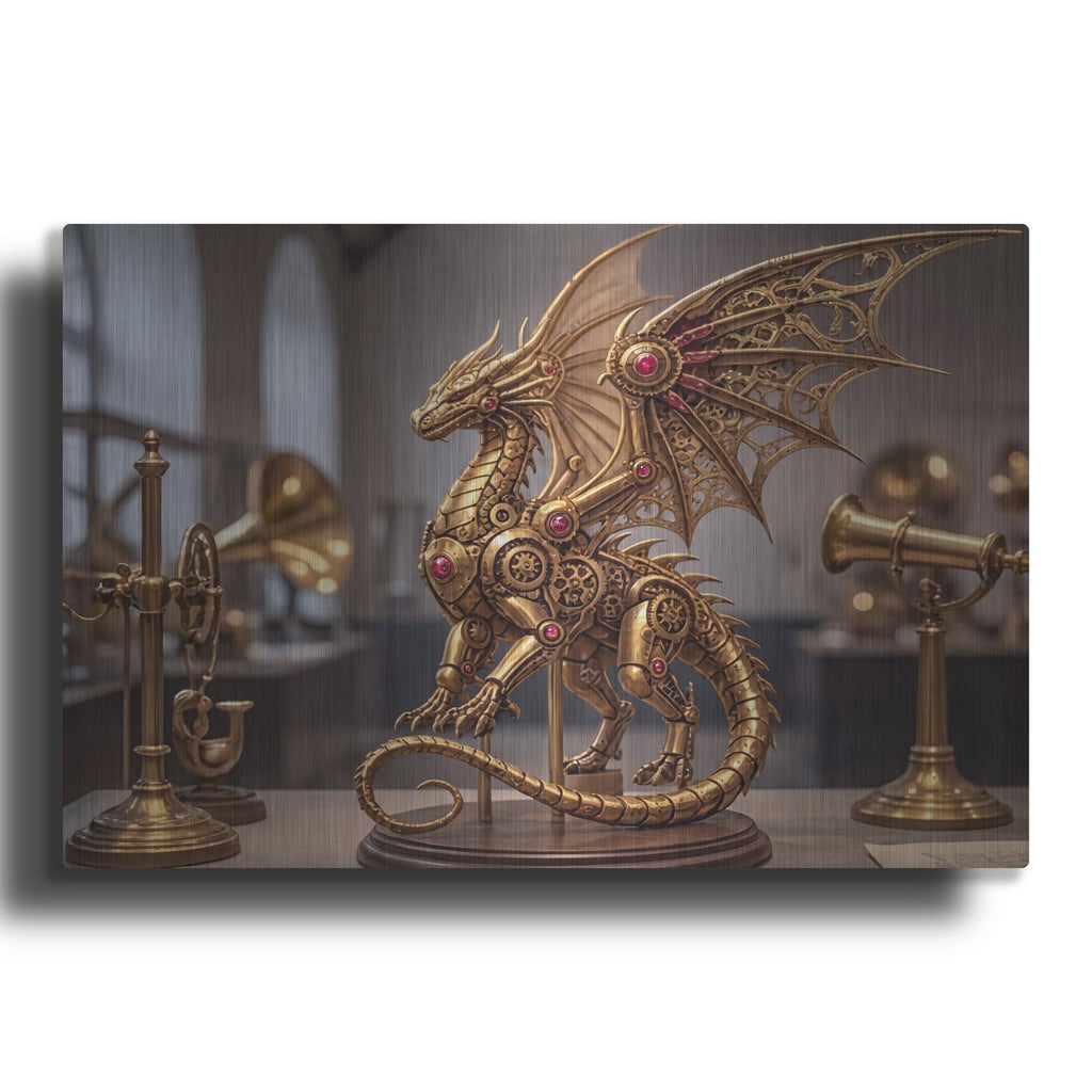 'Steampunk Dragonfly Gilded Concert' by Veve – Metal Wall Art