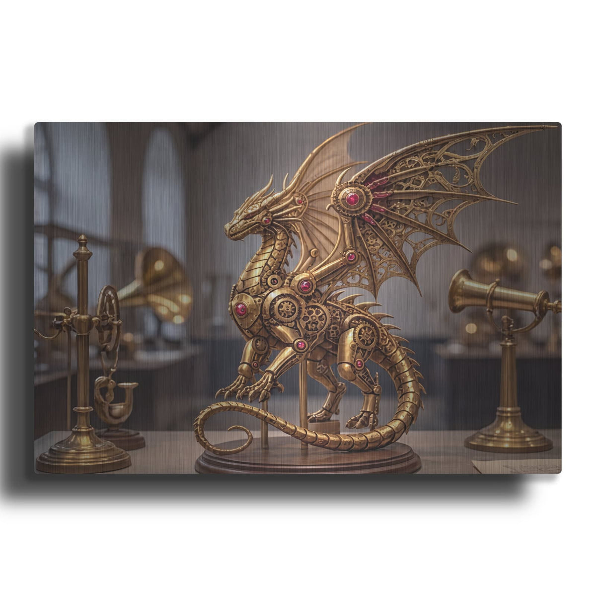 'Steampunk Dragonfly Gilded Concert' by Veve – Metal Wall Art