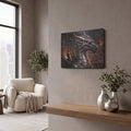 'Steampunk Dragonfly Iron Furnace Guardian' by Veve – Metal Wall Art, 16x12 room view