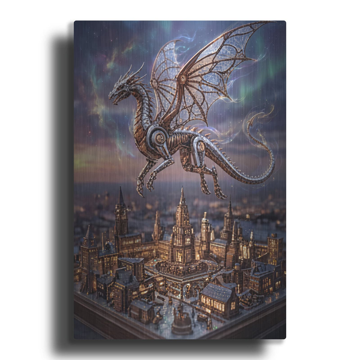 'Steampunk Dragonfly Sky Lace' by Veve – Metal Wall Art