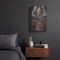 'Steampunk Dragonfly Spiked Cathedral' by Veve – Metal Wall Art, 12x16 room view