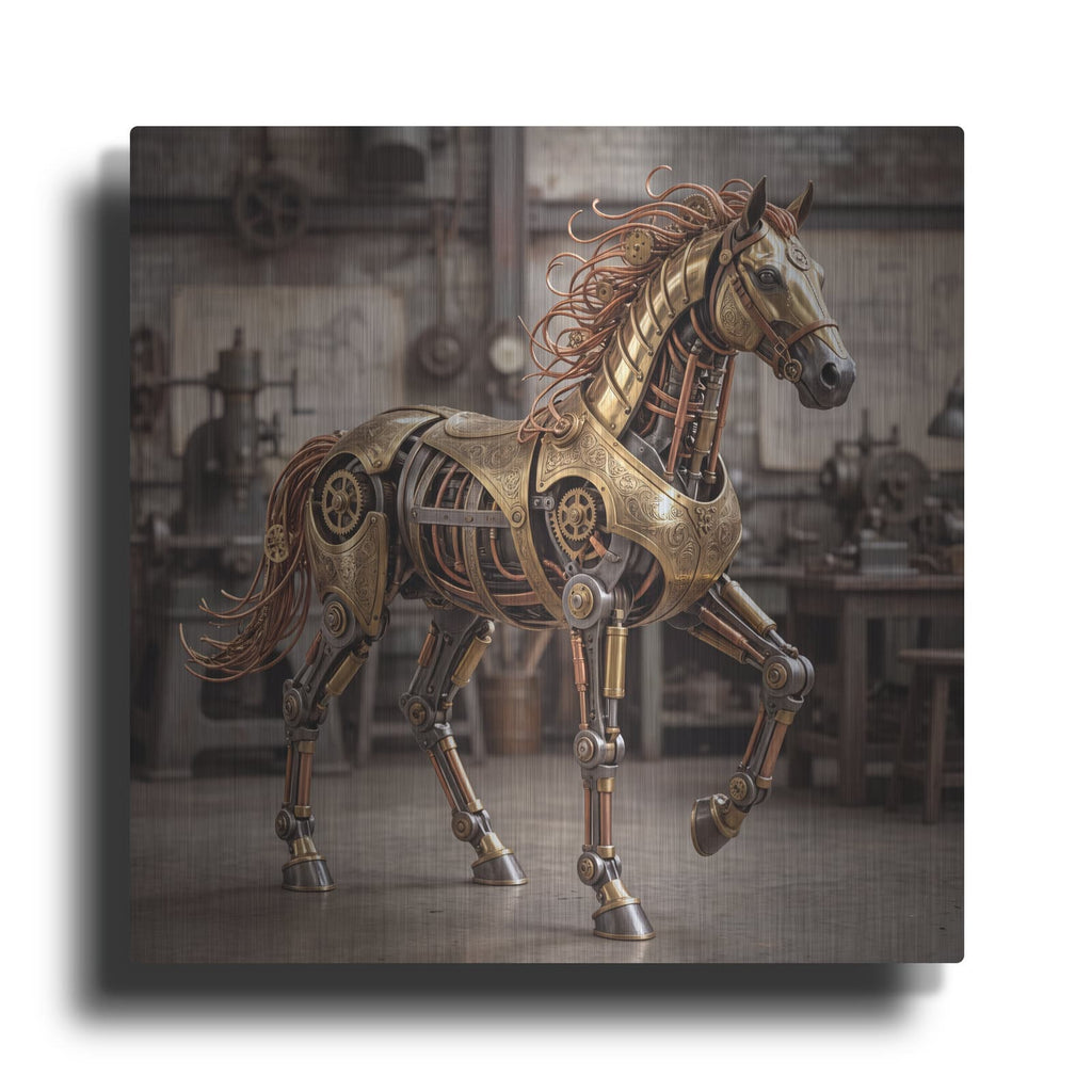 'Steampunk Horse Workshop Mane' by Veve – Metal Wall Art
