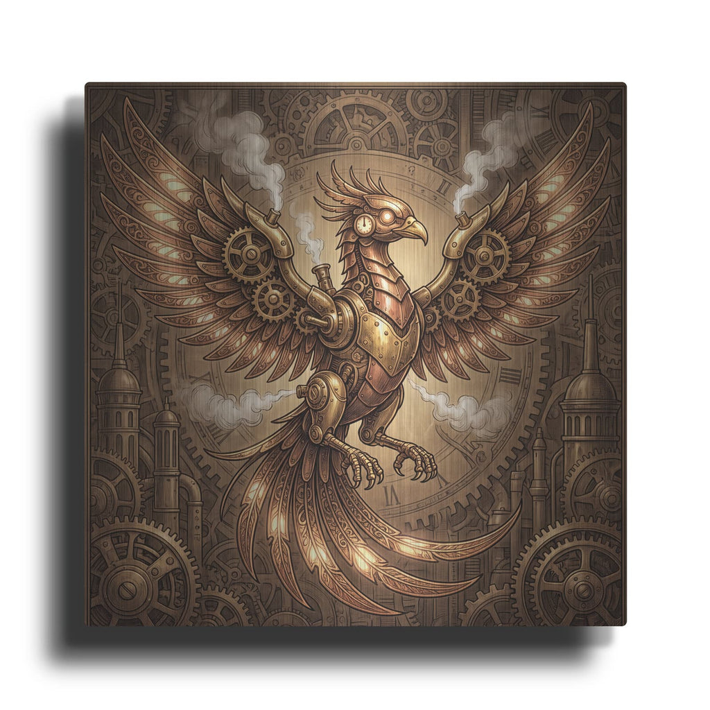 'Steampunk Phoenix' by Veve – Metal Wall Art