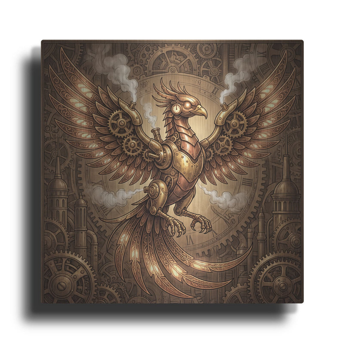 'Steampunk Phoenix' by Veve – Metal Wall Art