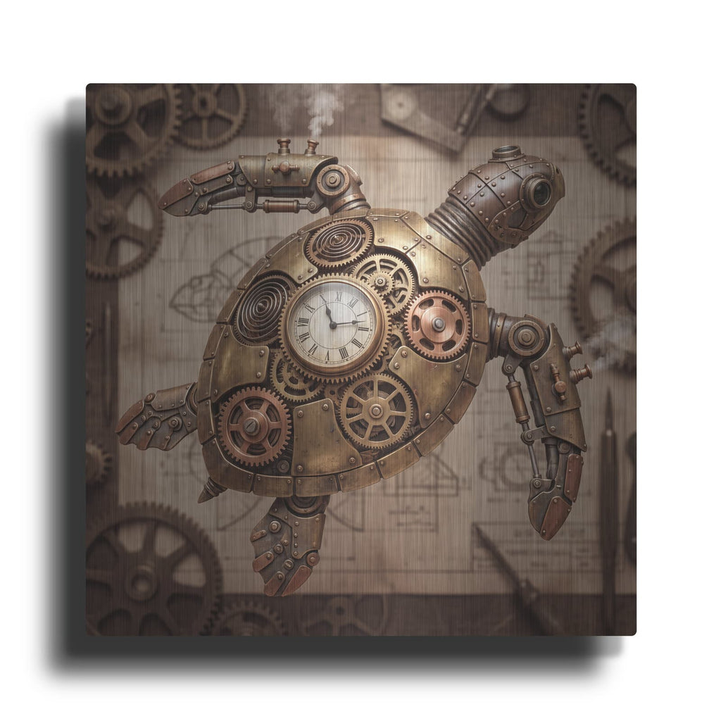 'Steampunk Sea Turtle' by Veve – Metal Wall Art