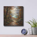 'Stone Path Through Autumn Mountains' by Veve – Metal Wall Art, 12x12 room view