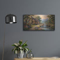 'Summer Riverside Cottage Romantic Country Landscape' by Veve – Metal Wall Art, 24x12 room view