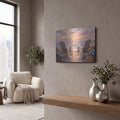 'Sunset Beside Ocean' by Veve – Metal Wall Art, 16x12 room view