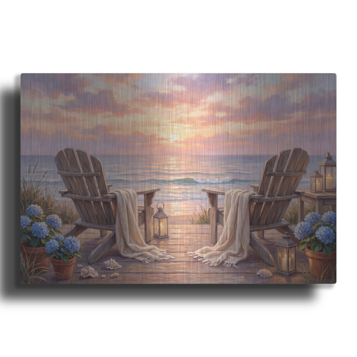 'Sunset Beside Ocean' by Veve – Metal Wall Art