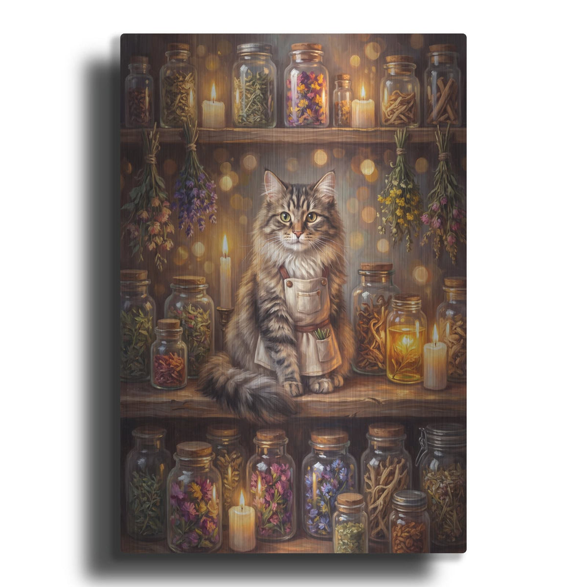 'The Apothecary Cat' by Veve – Metal Wall Art
