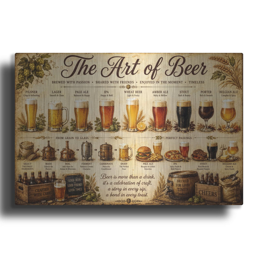 'The Art of Beer' by Veve – Metal Wall Art
