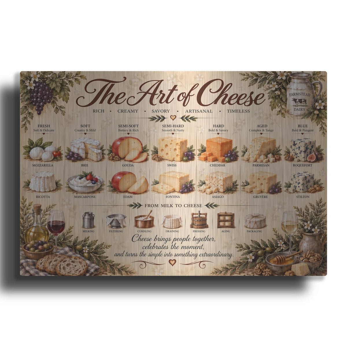 'The Art of Cheese' by Veve – Metal Wall Art