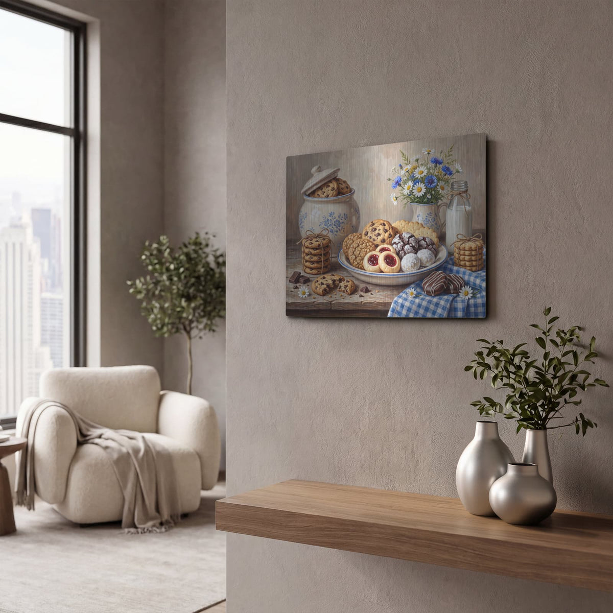 'The Art of Cookies' by Veve – Metal Wall Art, 16x12 room view