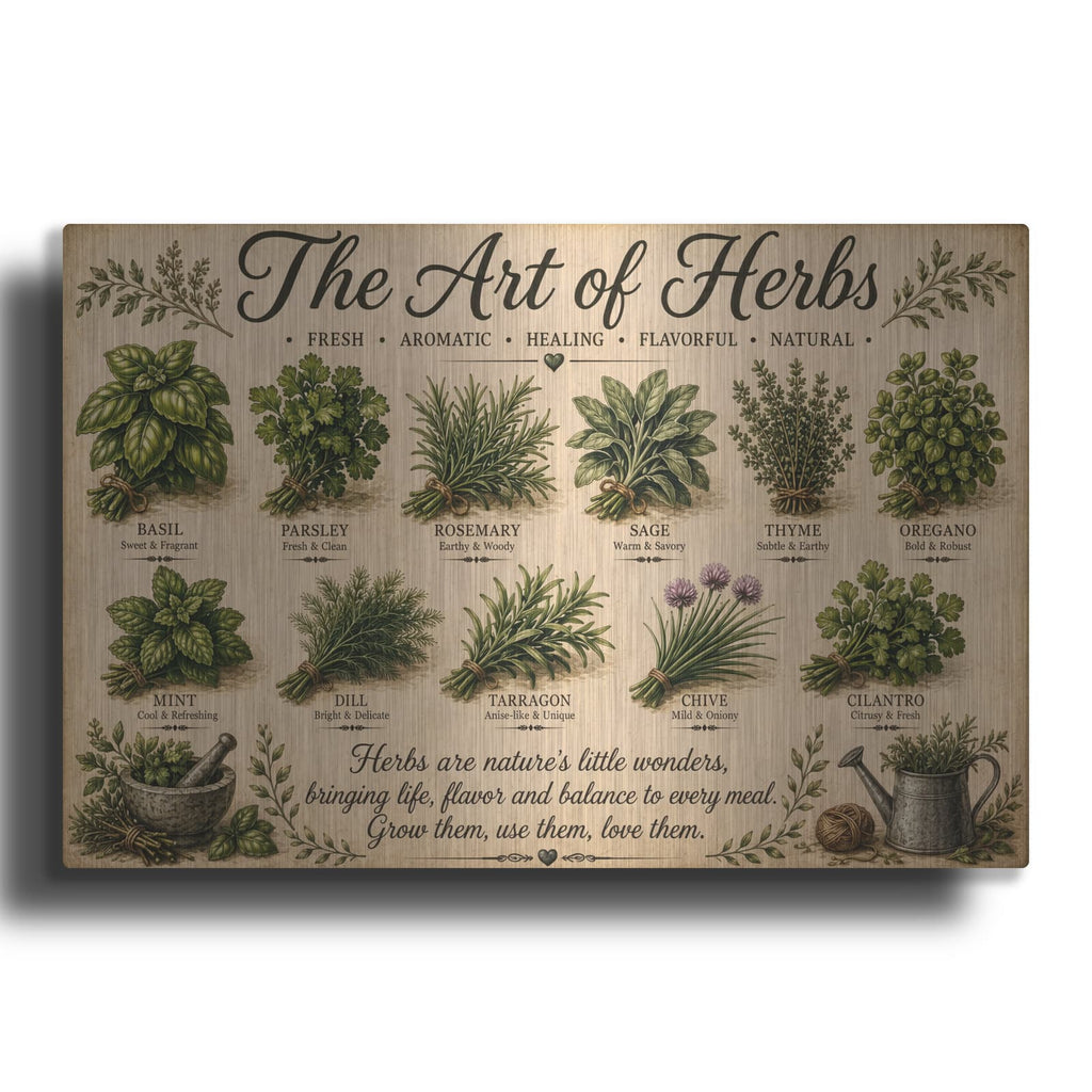 'The Art of Herbs' by Veve – Metal Wall Art