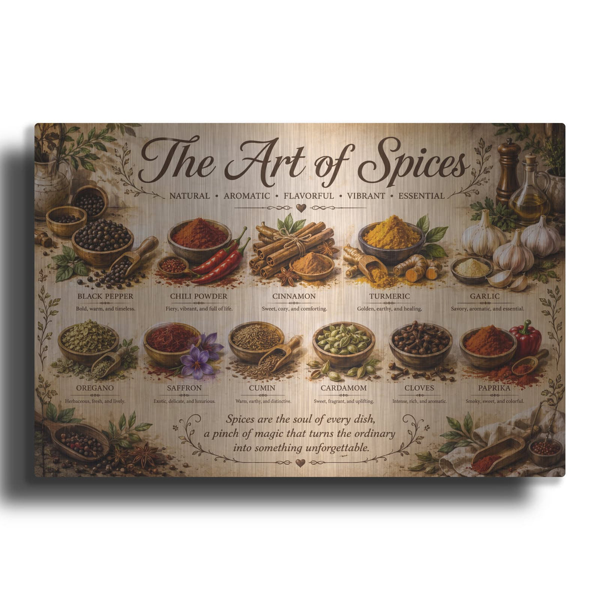 'The Art of Spices' by Veve – Metal Wall Art
