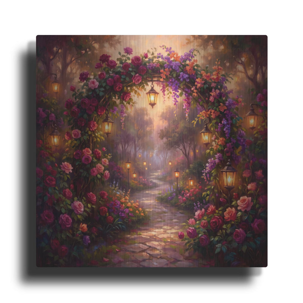 'The Enchanted Rose Arch' by Veve – Metal Wall Art