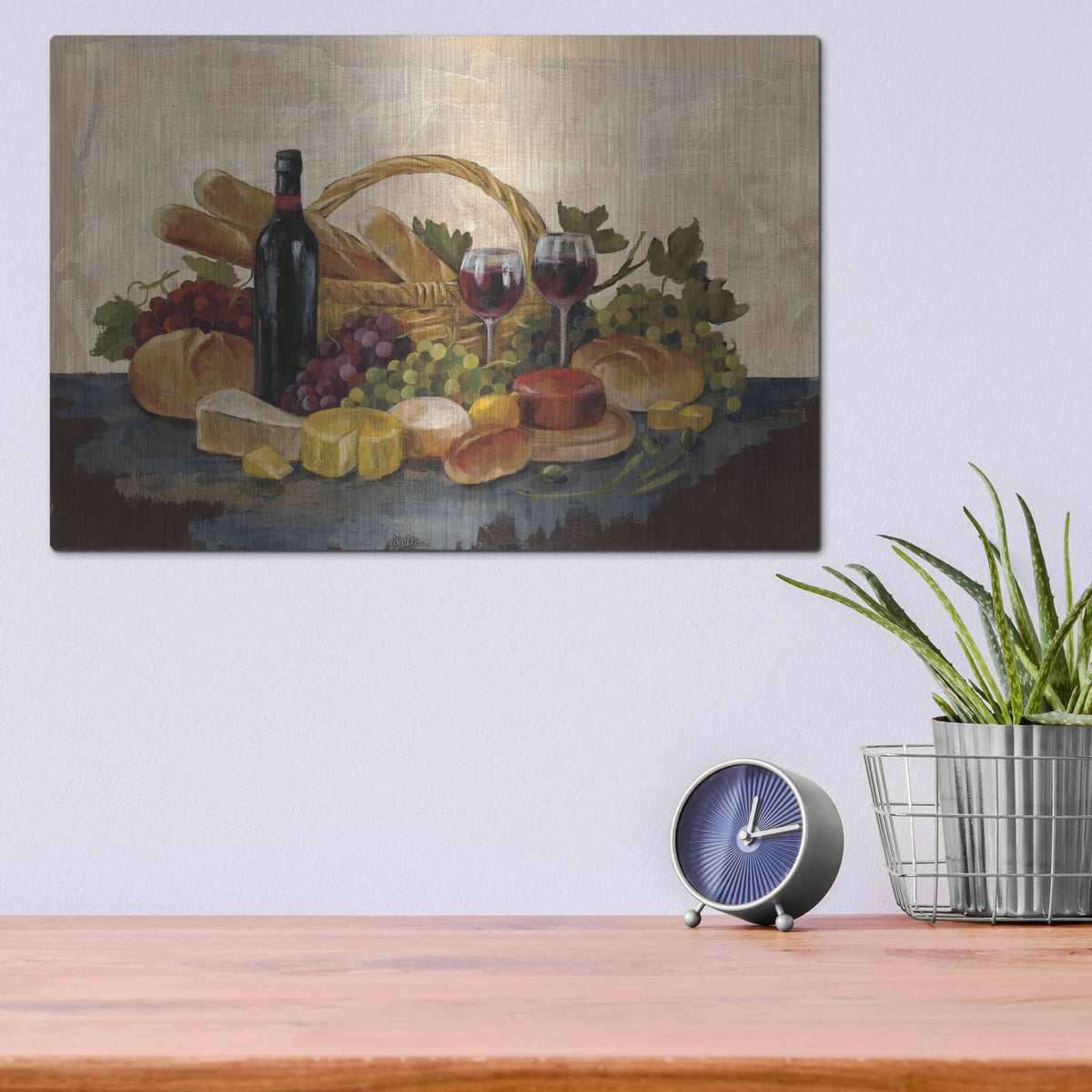 'Tuscan Evening Wine' by Silvia Vassileva – Metal Wall Art, 16x12 room view