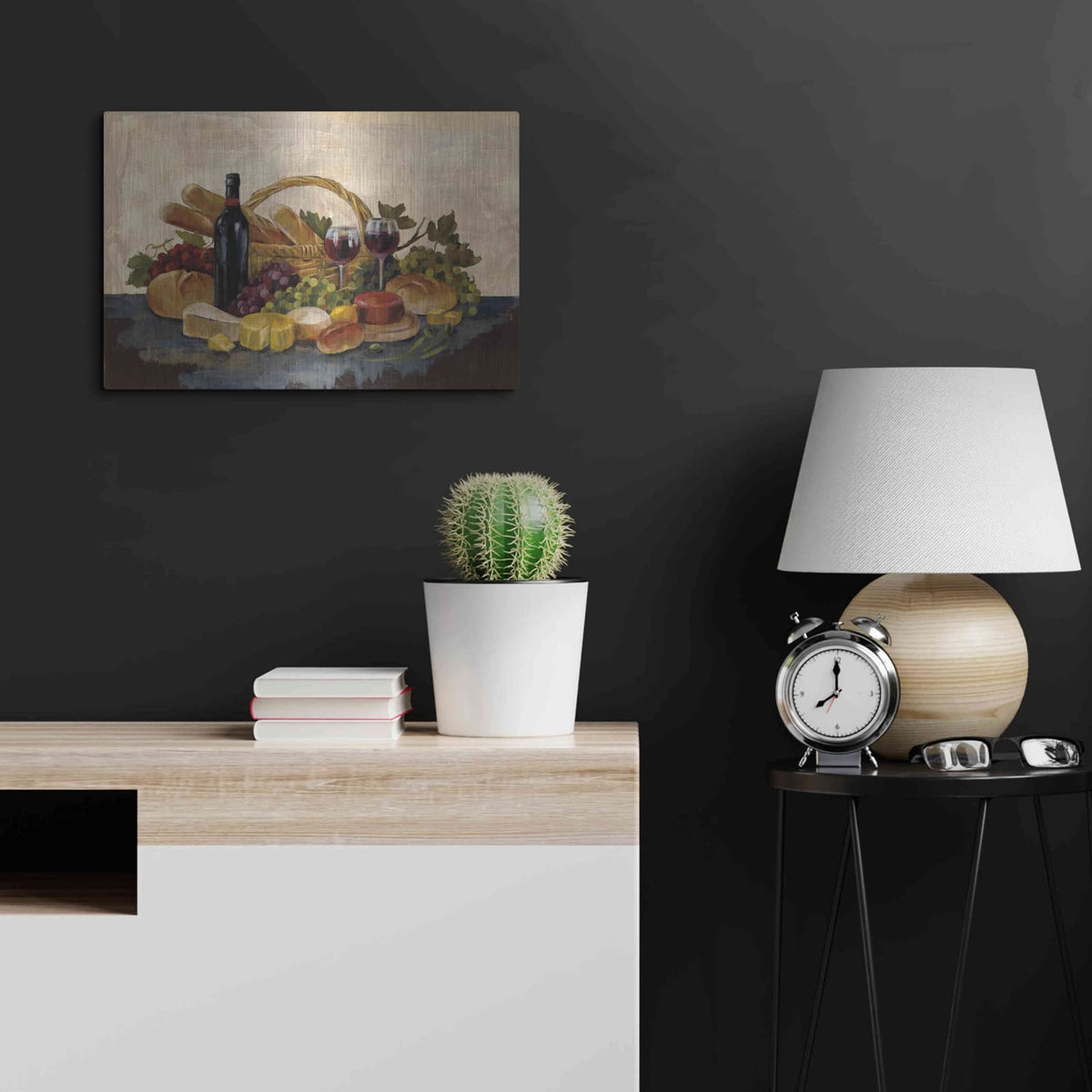 'Tuscan Evening Wine' by Silvia Vassileva – Metal Wall Art, 24x16 room view