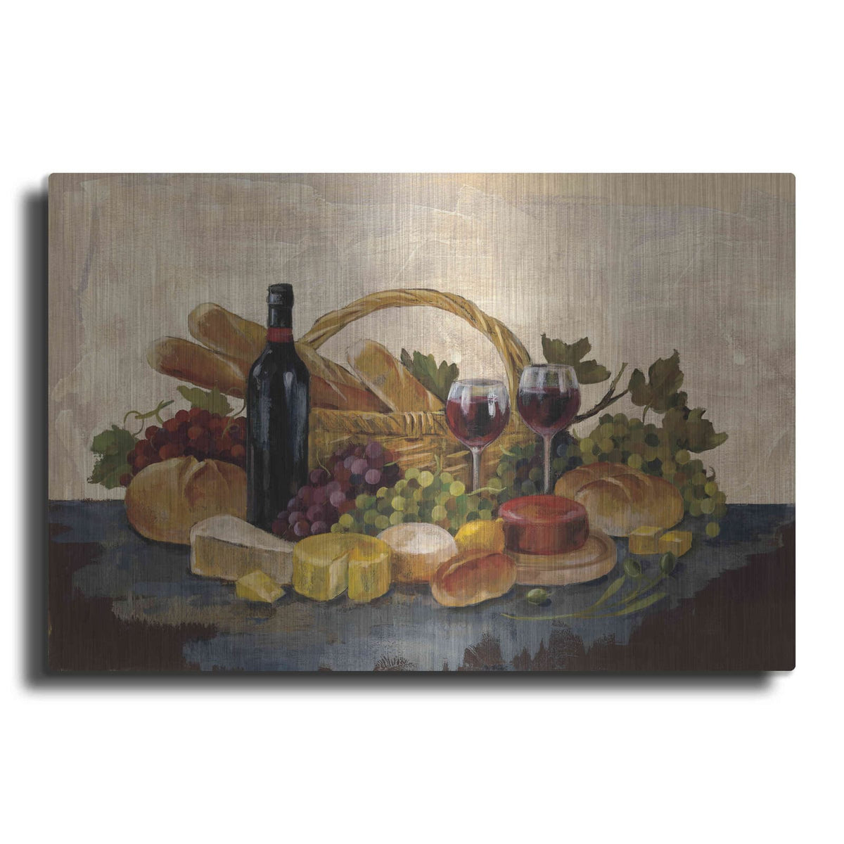 'Tuscan Evening Wine' by Silvia Vassileva – Metal Wall Art