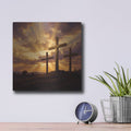 'Three Crosses I' by Veve – Metal Wall Art, 12x12 room view