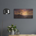 'Three Crosses II' by Veve – Metal Wall Art, 24x12 room view