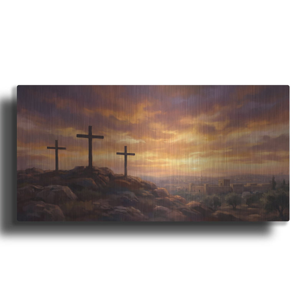 'Three Crosses II' by Veve – Metal Wall Art