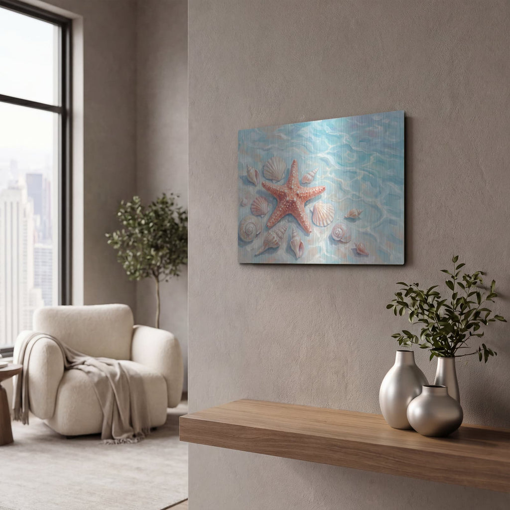 'Treasures of the Sea' by Veve – Metal Wall Art, 16x12 room view