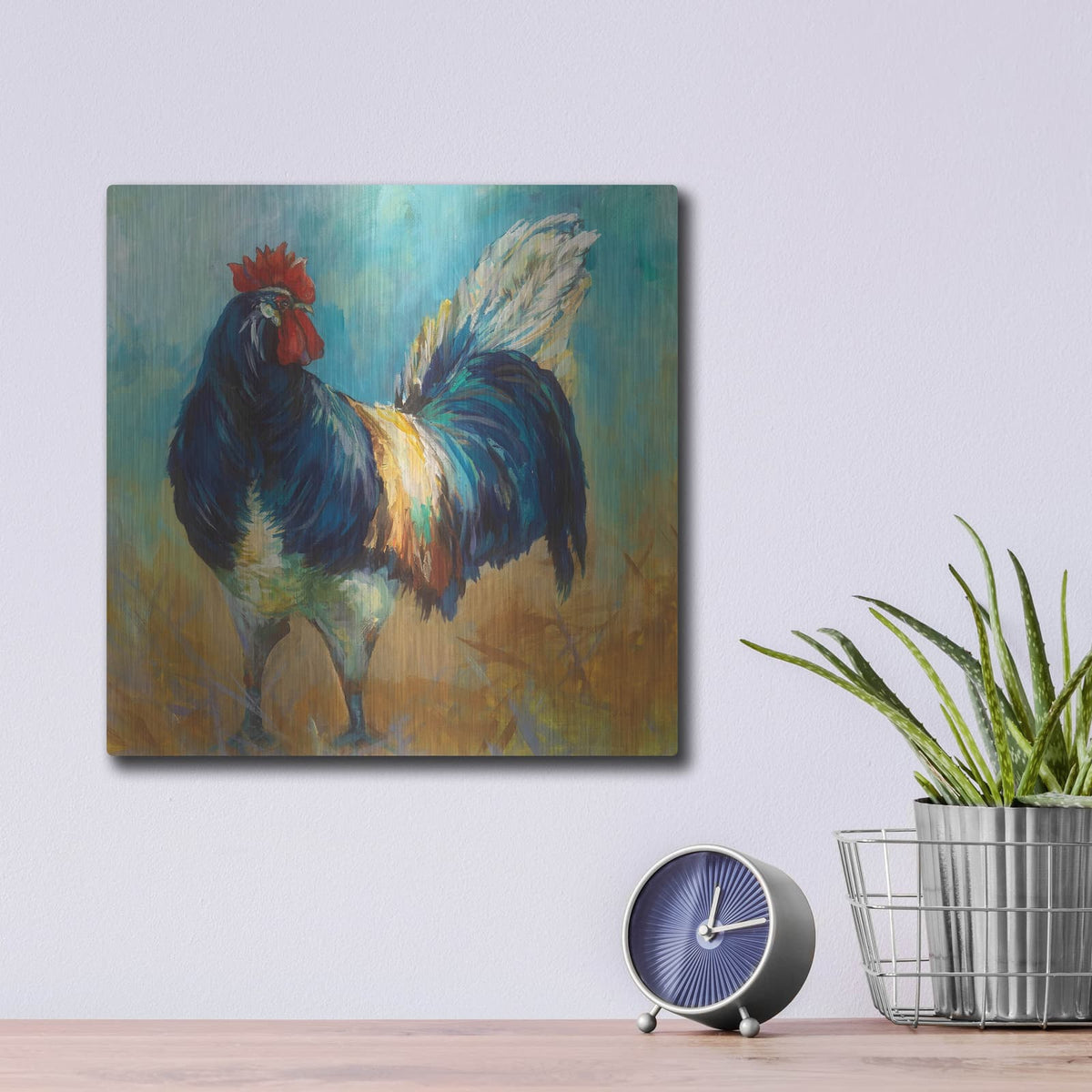'Cocky' by Jeanette Vertentes – Metal Wall Art, 12x12 room view