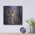 'Twilight Tufts Long Eared Owl at Dusk' by Veve – Metal Wall Art, 12x12 room view