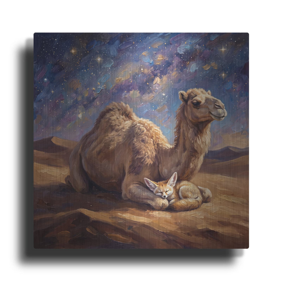 'Unexpected Friendship Desert Guardians Under the Stars' by Veve – Metal Wall Art