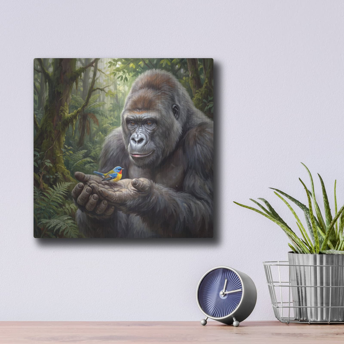 'Unexpected Friendship Gentle Hands' by Veve – Metal Wall Art, 12x12 room view