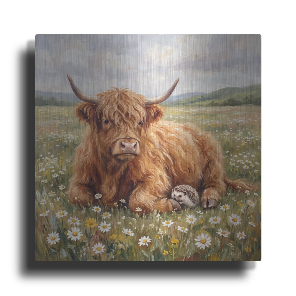 'Unexpected Friendship Highland Cuddle' by Veve – Metal Wall Art