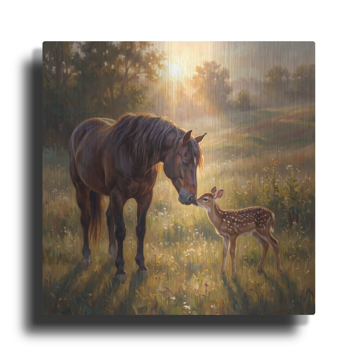 'Unexpected Friendship Nose to Nose' by Veve – Metal Wall Art