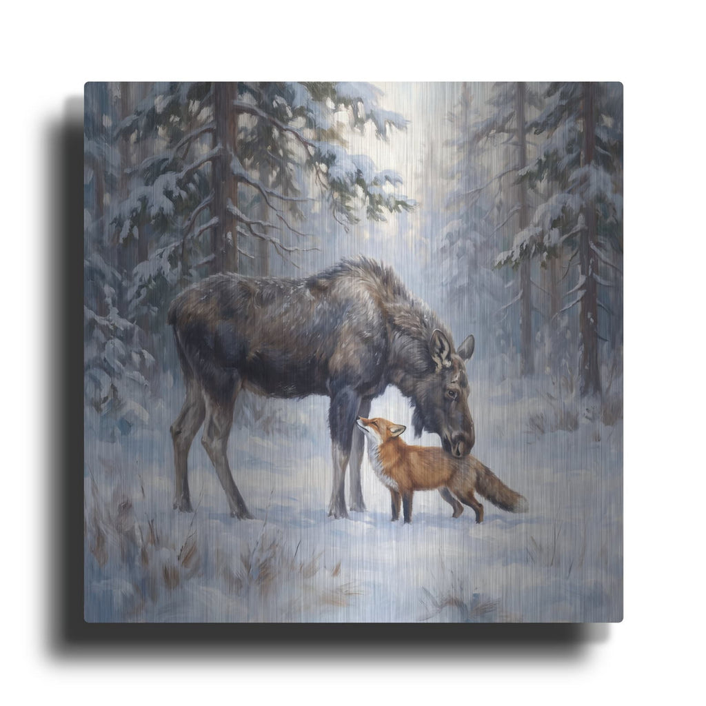 'Unexpected Friendship Winter's Warmth' by Veve – Metal Wall Art