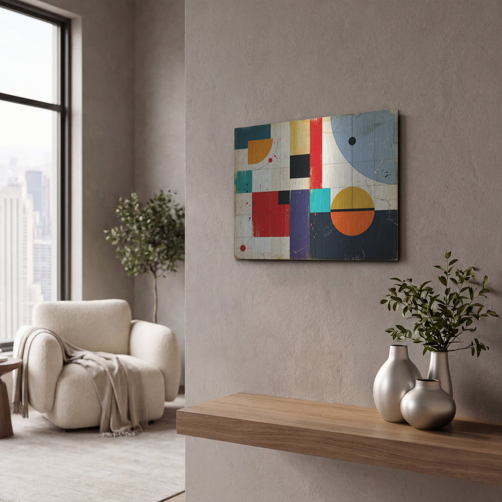'Urban Mosaic' by Veve – Metal Wall Art, 16x12 room view