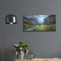 'Valley of Waterfalls' by Veve – Metal Wall Art, 24x12 room view