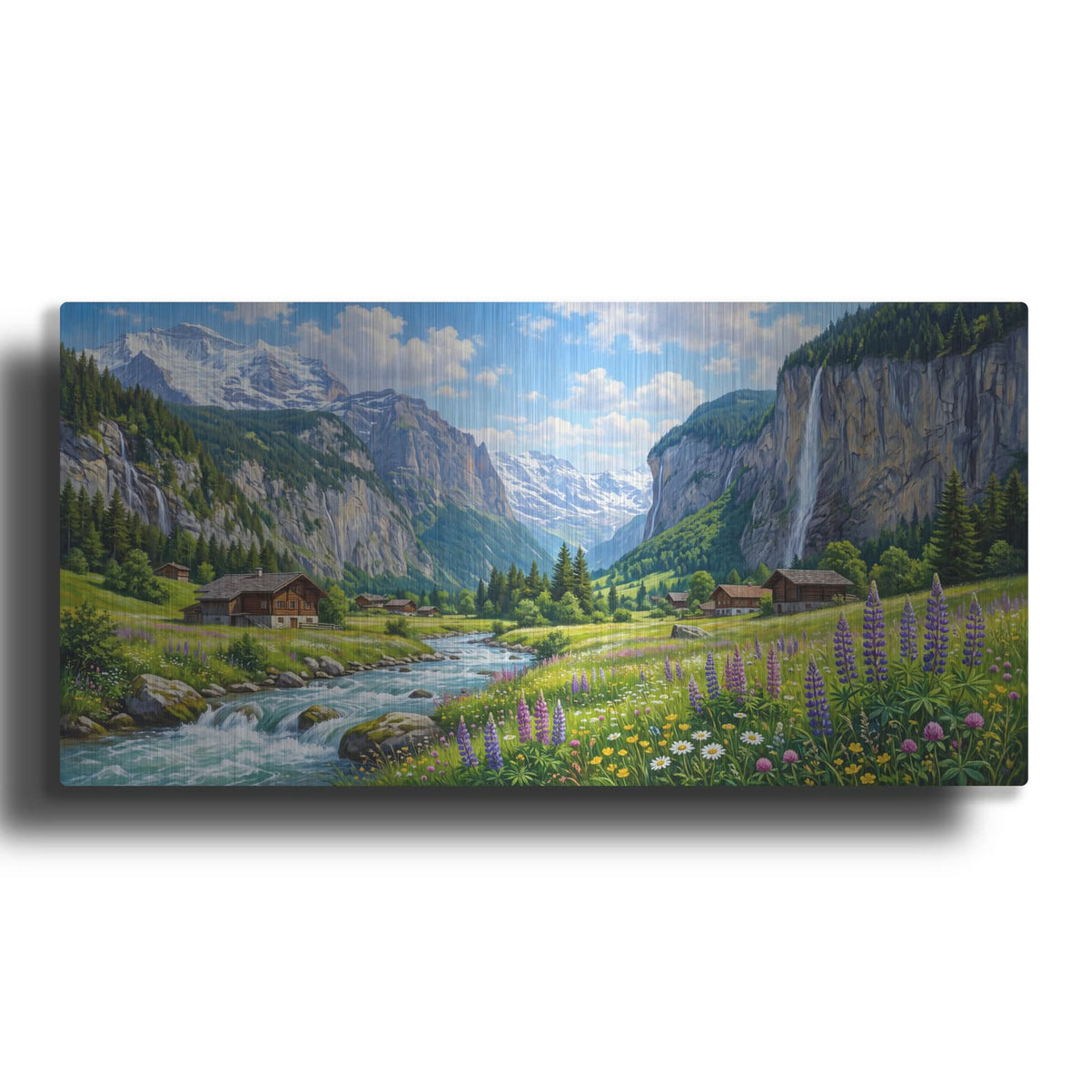 'Valley of Waterfalls' by Veve – Metal Wall Art