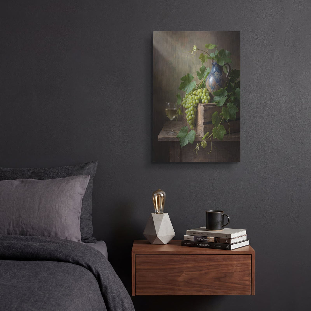 'Vin Blanc Harvest' by Veve – Metal Wall Art, 12x16 room view