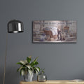 'Welcome to Our Laundry Room' by Veve – Metal Wall Art, 24x12 room view