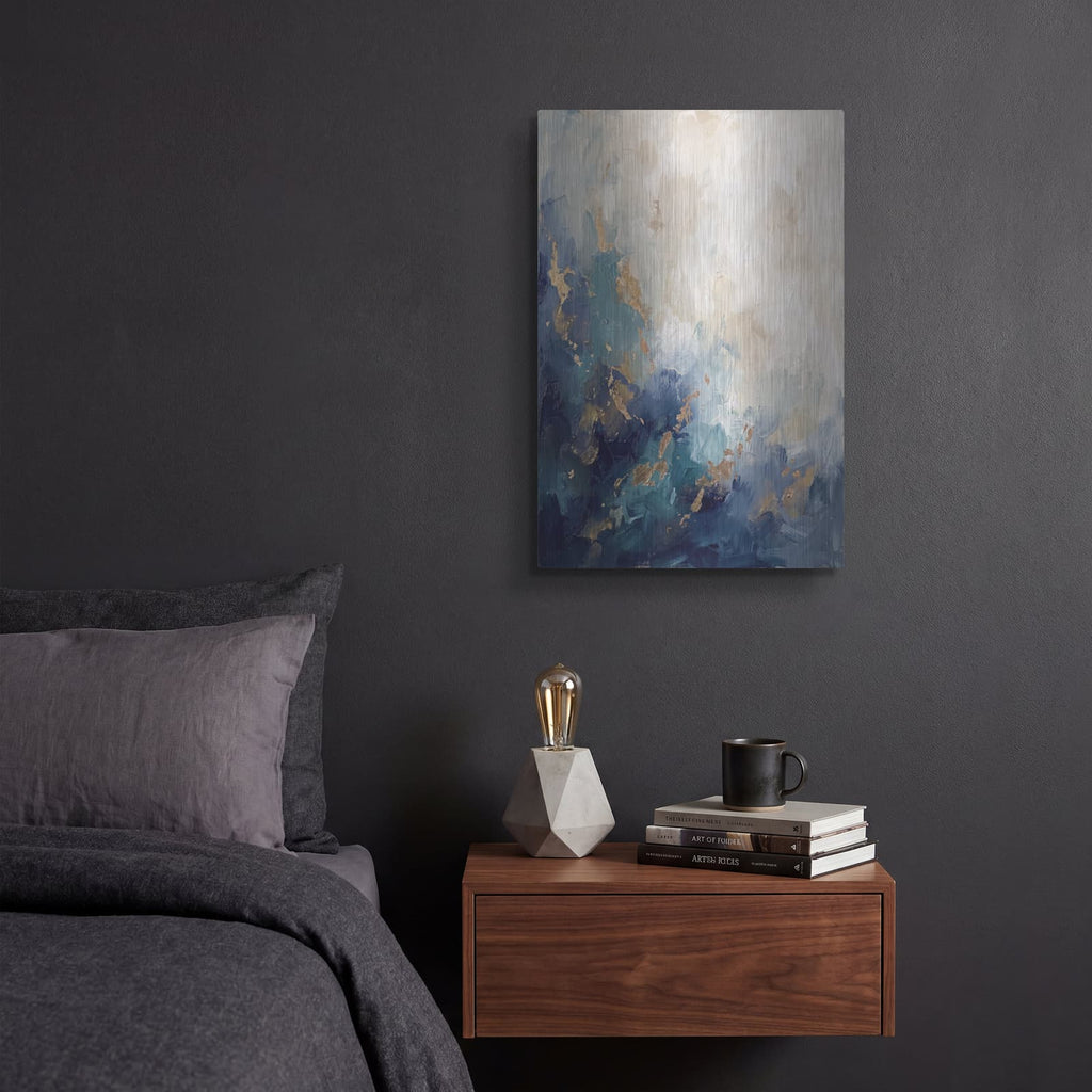 'Whispered Depths' by Veve – Metal Wall Art, 12x16 room view