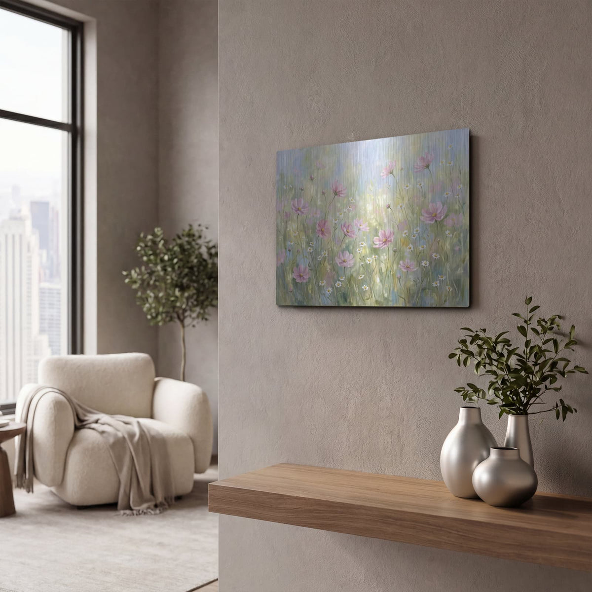 'Whispers of the Cosmos' by Veve – Metal Wall Art, 16x12 room view