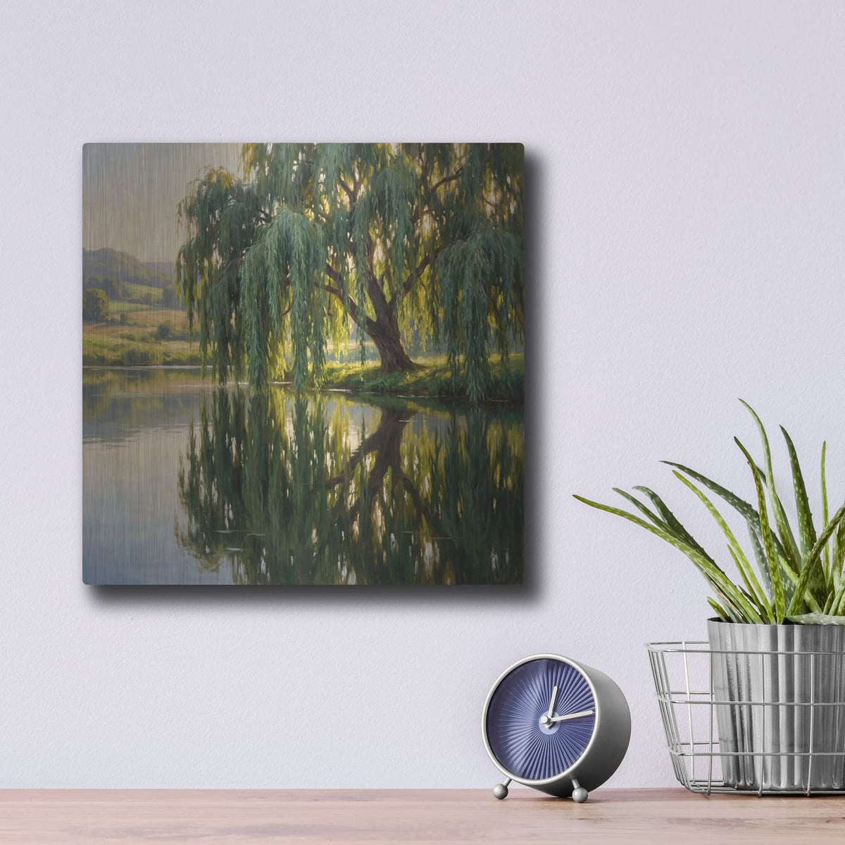 'Willow by the Water' by Veve – Metal Wall Art, 12x12 room view