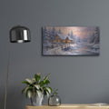 'Winter Cottage' by Veve – Metal Wall Art, 24x12 room view