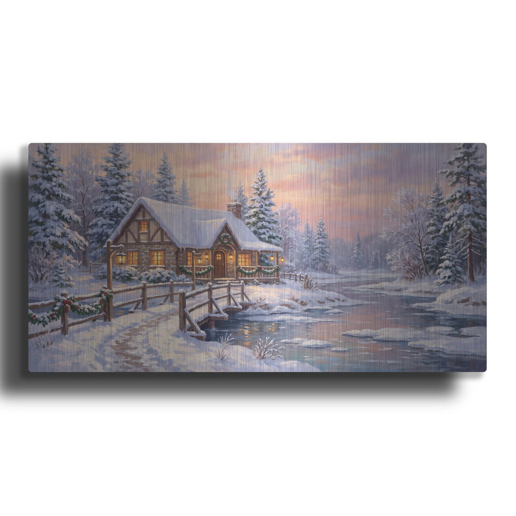 'Winter Cottage' by Veve – Metal Wall Art