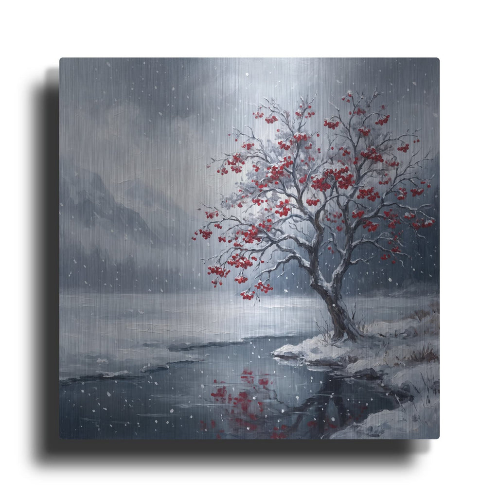 'Winter Rowan Berries' by Veve – Metal Wall Art