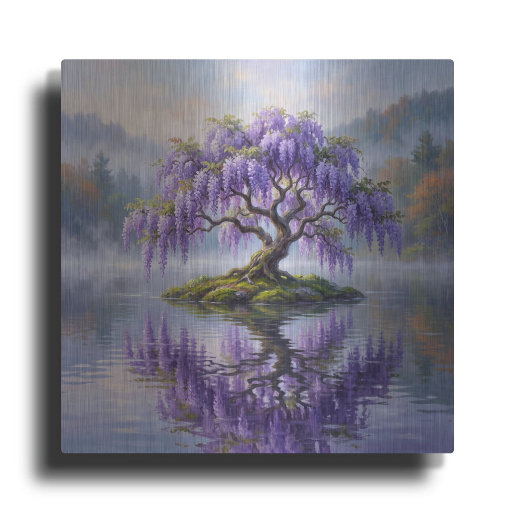 'Wisteria Reflections' by Veve – Metal Wall Art